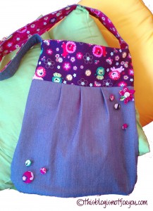little lion bag with handmade buttons