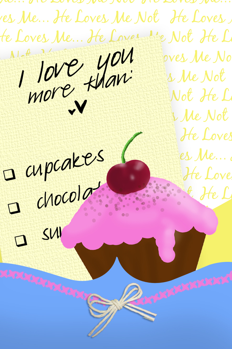 Free Printable Valentine's Day Card I love you more than cupcakes