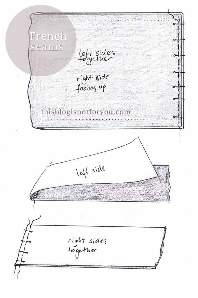 french seams tutorial for pleated skirt by thisblogisnotforyou.com