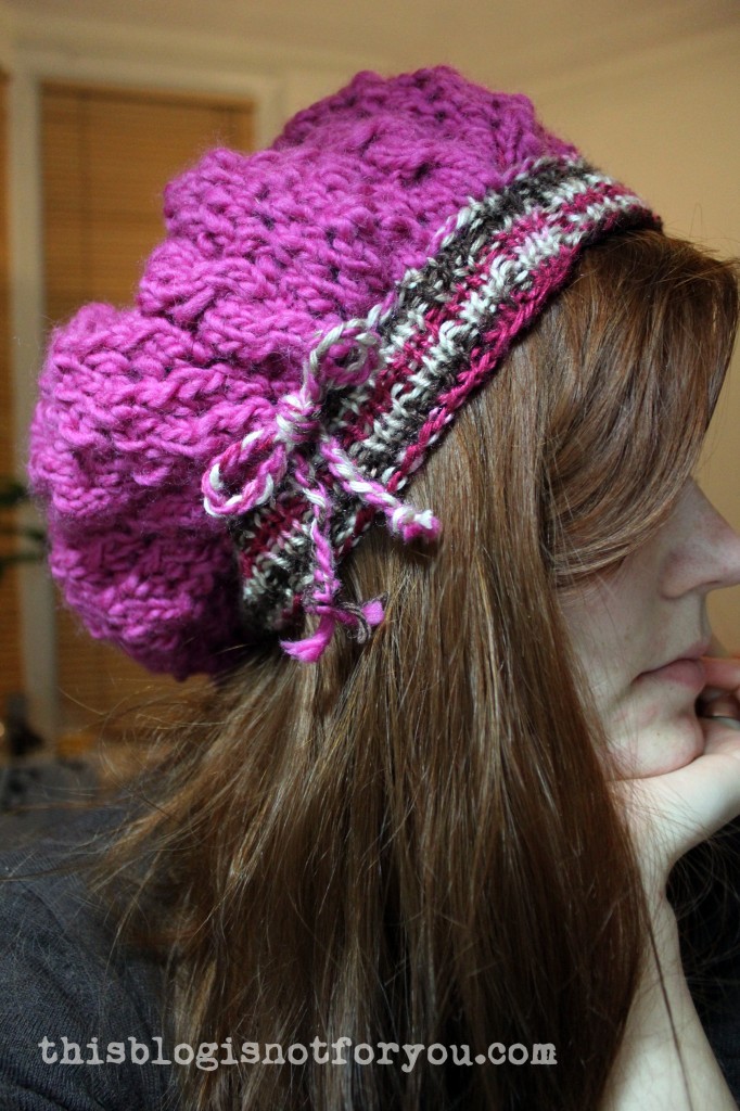 handmade knitted beanie by thisblogisnotforyou.dev