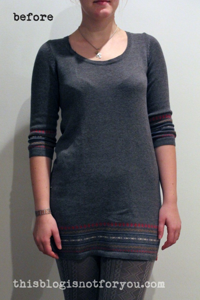 sweater dress refashion by thisblogisnotforyou.com