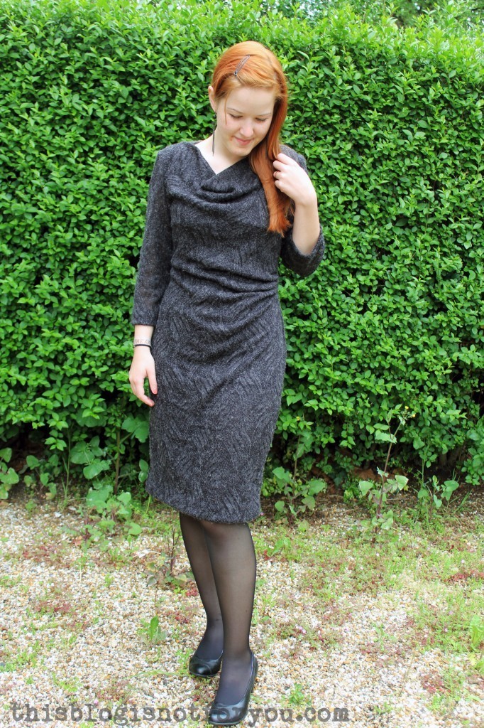 Cowl Neck Wool Dress by thisblogisnotforyou.com