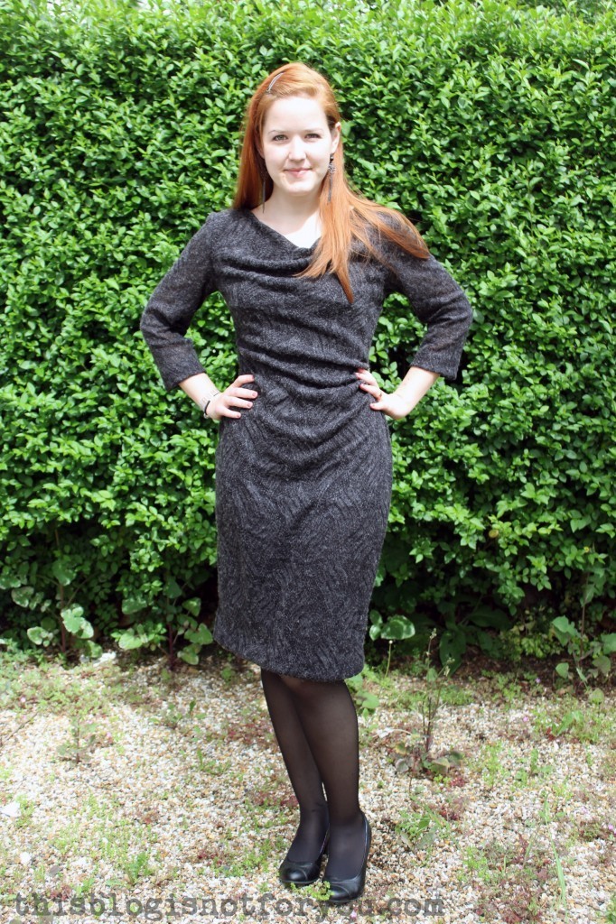 Cowl Neck Wool Dress by thisblogisnotforyou.com