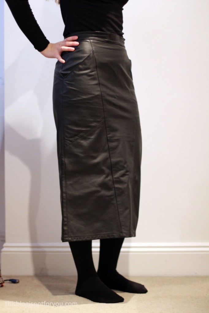 Mini Leather Skirt Refashion by thisblogisnotforyou.com