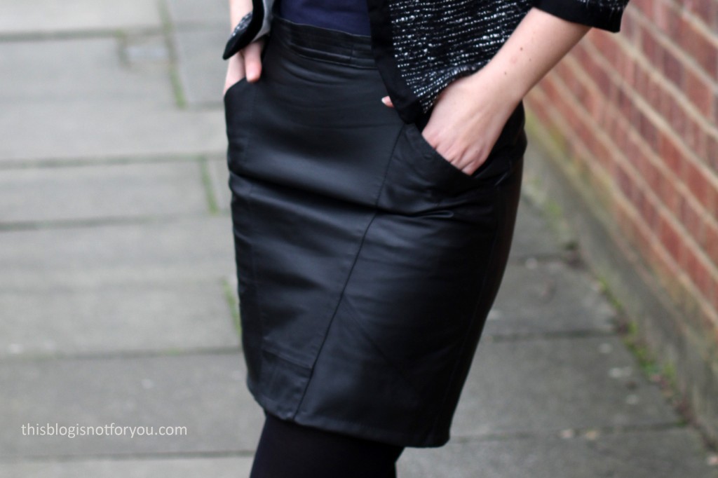 Mini Leather Skirt Refashion by thisblogisnotforyou.com
