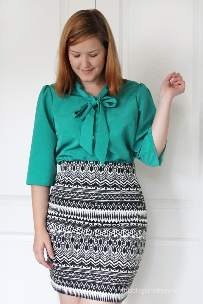 Lottie Blouse Hack and Pencil Skirt by thisblogisnotforyou.dev
